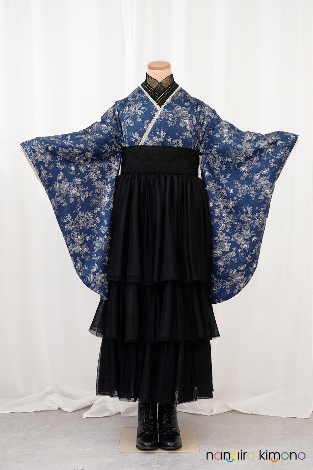 卒業式袴フルセット｜青・紺色おしゃれ袴 2S215